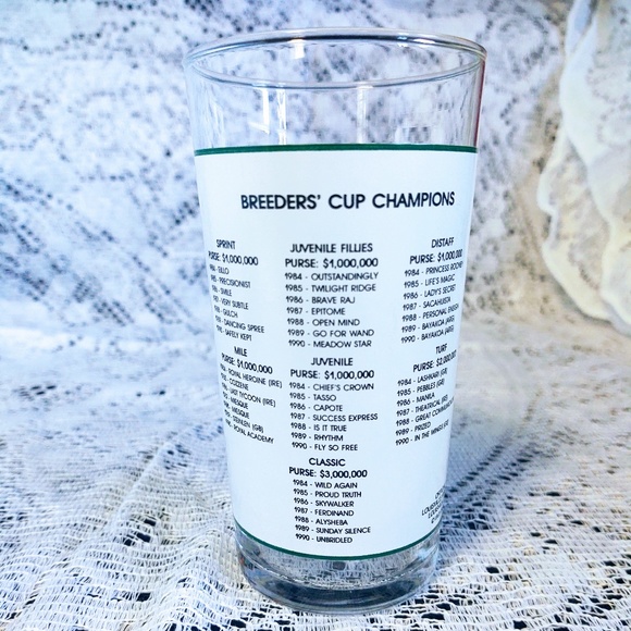 COLLECTIBLE BREEDERS CUP 1991 CHURCHILL DOWNS OFFICIAL COLLECTIBLE GLASS 5 1/4" - Picture 2 of 10